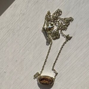 Kendra Scott Gold and Brown Pendant Necklace